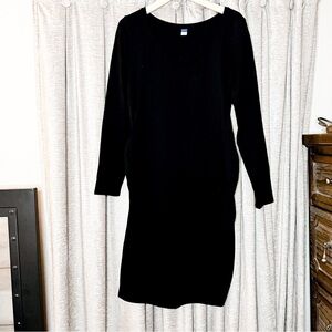 Old Navy Maternity Black Long Sleeve Bodycon Fitted Midi Dress Size Large
